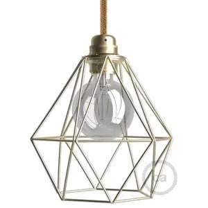 creative cables Cage Abat-jour Diamond en métal avec culot E27 - LaitonVendu parbricoinn