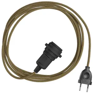 Creative Cables Abat-jour Snake Zig-zag-lampe à Brancher Avec Cordon En Tissu Zigzag Et Prise à Deux Broches 3 MVendu parbricoinn