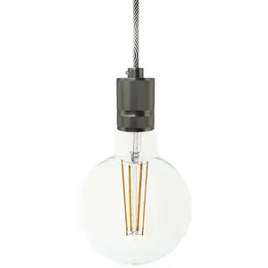 Creative Cables Lampe Suspendue Avec Ampoule Textile Knurled Aluminum 1.2 MVendu parbricoinn