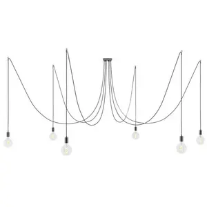 Creative Cables Lampe Suspendue Spider 6 Falls With Light BulbVendu parbricoinn