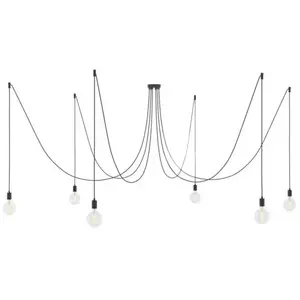 Creative Cables Lampe Suspendue Spider 6 Falls With Light Bulb pas cher