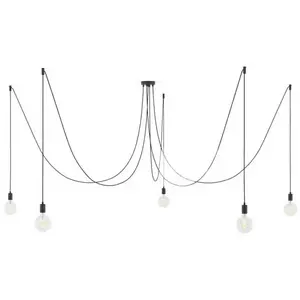 Creative Cables Lampe Suspendue Spider 5 Falls With Light Bulb pas cher