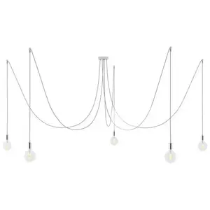Creative Cables Lampe Suspendue Spider 5 Falls With Light Bulb