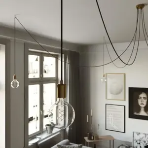 Creative Cables Lampe Suspendue Spider 5 Falls With Light BulbVendu parbricoinn