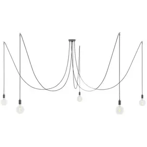 Creative Cables Lampe Suspendue Spider 5 Falls With Light Bulb pas cher