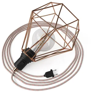 Creative Cables Lampe De Table Serpent-lampe à Brancher Avec Abat-jour Cage En Diamant Et Prise à Deux Broches pas cher