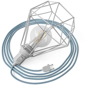 Creative Cables Lampe De Table Serpent-lampe à Brancher Avec Abat-jour Cage Diamant Et Prise 2 Broches pas cher