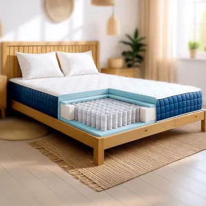 The White Stone Matelas 160 x 190 cm Ressorts Ensachés et Mémoire de F... pas cher