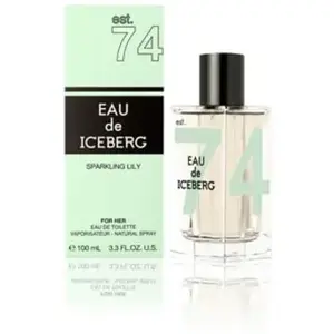 EAU de ICEBERG Sparkling Lily - Eau de Toilette 100 ml Parfum Femme Floral Agrumate, Flacon en Verre Rectangulaire au Design Intemporel, Pour les Femmes de la Féminité Contemporaine pas cher