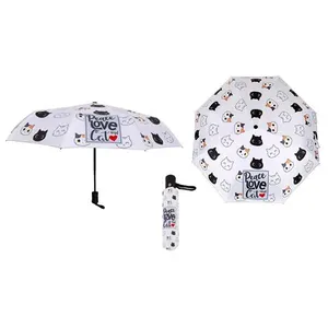 IT Parapluie - Chat - Peace Love and Cat - Ouverture automatique - Diamètre 103 cm - Compact pas cher