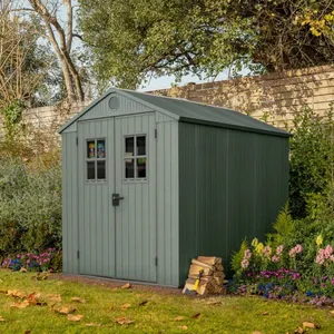 Abri de Jardin Osoyoos Dmora en Plastique Vert 244x190x221h cm pas cher