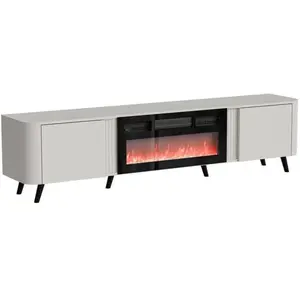 Meuble TV Tomar Dmora en bois mélaminé beige 40x1905x58h cm pas cher