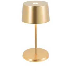 Lampe de table mini LED Zafferano Olivia Pro, or jaune, rechargeable e...