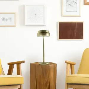 Comparateur de prix : Lampe de table LED connectée Wi-Fi Zafferano Sister Light, dorée, rech...