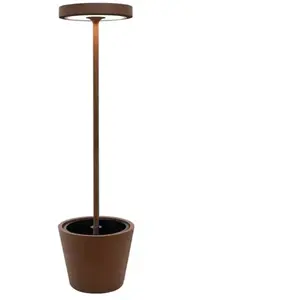 ZAFFERANO Poldina Reverso Solar L Corten - Lampadaire LED solaire et r... pas cher