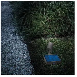 ZAFFERANO Projecteur solaire de sol LED 1,3 W avec batterie et panneau photovoltaïque, IP65, gris foncé pas cher