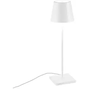 ZAFFERANO Lampe de Table Poldina Blanche 230V LED Dimmable 11x38 cm Design Moderne en Aluminium pas cher