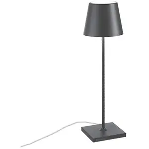 Zafferano - Lampe de Table Poldina Gris Foncé 230V led Dimmable 11x38 cm Design Moderne en Aluminium pas cher