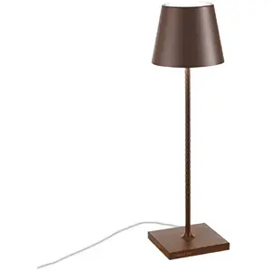 Zafferano - Lampe de table Poldina Corten 230V led dimmable 11x38 cm Design moderne en aluminium pas cher