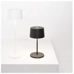 ZAFFERANO Lampe de table led Olivia pro mini blanche rechargeable et dimmable