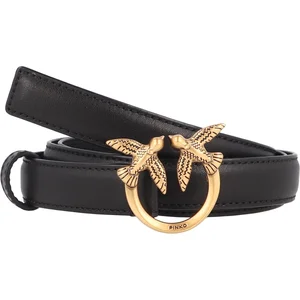 PINKO Leren Riem Love Berry H2 Belt W90 Black - Antique Gold Zwart pas cher