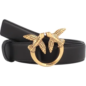 Pinko Love Berry H3 Belt Veau Ensemble ceinture, Z99q_noir-antique Gold, S pas cher