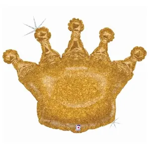 JOUR DE FETE Ballon en aluminium Scintillant - Couronne de Princesse - Or - 91 cm pas cher