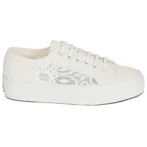 Baskets basses Superga 2740 PLATFORM PIZZO MACRAME solde femme pas cher