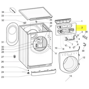 ARISTON BOITE DE CONTROLE AQ HD LED BLACK ECO2 POUR LAVE LINGE ARISTON - C00293060Vendu parmanomano