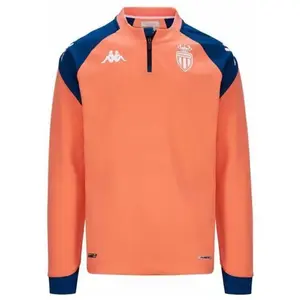 Kappa Veste de survêtement Training 1/4 zip AS Monaco Pro 7 2023/24 - orange - S pas cher