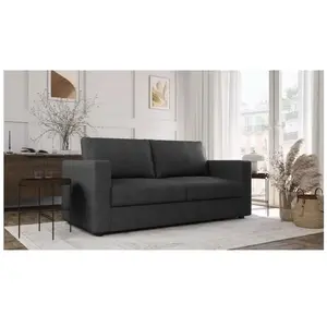 Canapé 3 places - Delta - Tissu Anthracite - Convertible semi-express ... pas cher