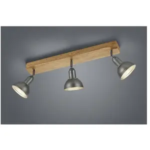 IPERBRIKO Spot Bar Industriel 3 Spots Delhi Nickel L58 cm 3xE14 Trio Lighting pas cher