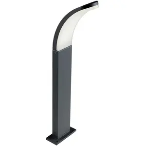 IPERBRIKO Lanterne Led Poteau 'Comma' 12 W Cm. 13 X 8 X H.62,5 - Gris pas cher