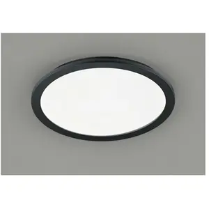 IPERBRIKO Camillus Plafonnier Rond Led Dimmable Noir IP44 Ø40 cm Trio Lighting pas cher