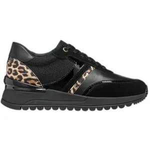 Geox Baskets D Desya A pour femme, Blk Antelope, 37 EU pas cher