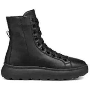 Bottines Geox D36TCD 00085 C9999 Noir Chaussures Femme - Cuir - Talon Plat - Zip