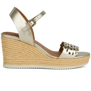Geox Sandales D Ponza A Wedge pour femme, Doré, 37 EU pas cher