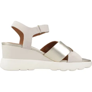 Geox Sandales compensées D Spherica EC6 C pour femme, Lt Sand Lt Gold, 38 EU pas cher