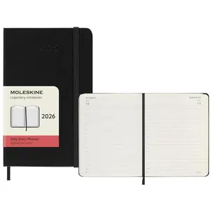 Agenda civil Moleskine 2026 12 mois Journalier Format Poche Dur Noir pas cher