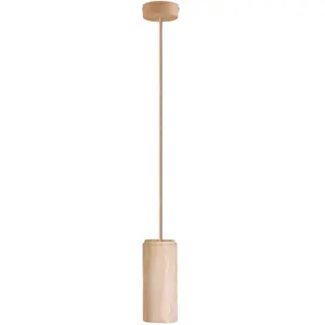 Creative Cables Suspension Avec Abat-jour En Bois Pour Spot E27 Sans Ampoule pas cher