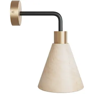 Creative Cables Lampe Fermaluce Avec Abat-jour Conique En Bois Et Extension Incurvée Avec Bulb pas cher