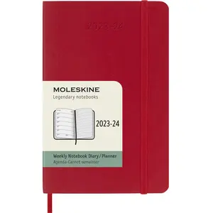 Agenda civil semainier Moleskine Format de poche souple Rouge pas cher