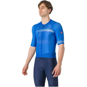 Maillot Castelli Climber's A/C Manches Courtes Bleu, Taille XXL pas cher