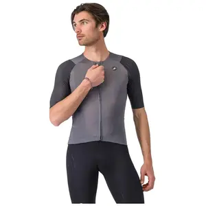Castelli Aero Race 8s Korte Mouw Wielertrui Grijs M Man pas cher