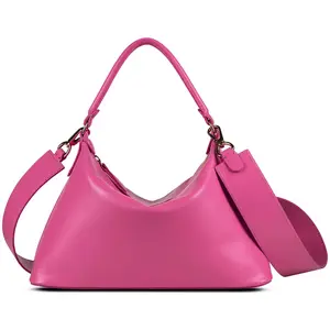 LIU JO Leren Schoudertas Handtas LH X LJ Calf Hobo Orchidea Roze pas cher