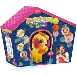 Ruffle Fluffies Pompons Lovers - Kleurrijke zachte knuffel pas cher