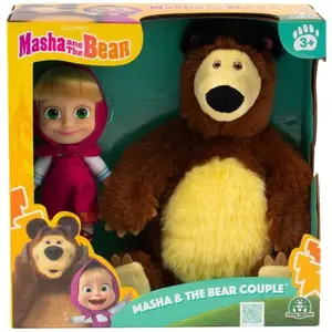 Masha & Michka, Coffret Masha poupée 12 cm, et Michka Peluche 20 cm, J... pas cher