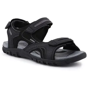 Geox Uomo Sandales Strada D à lanières pour homme, Pierre noire., 45 EU