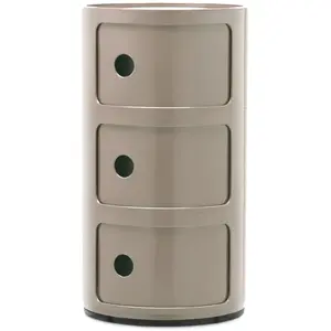 Table De Chevet Dove Grey 3 Tiroirs Componibili - Kartell