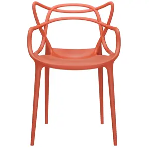 Kartell Set De 2 Chaises Masters (Orange Rouille - Technopolymère Thermoplastique Recyclé Soft Touch) pas cher